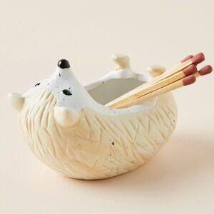 Anthropologie Cream Hedgehog Match Holder Striker